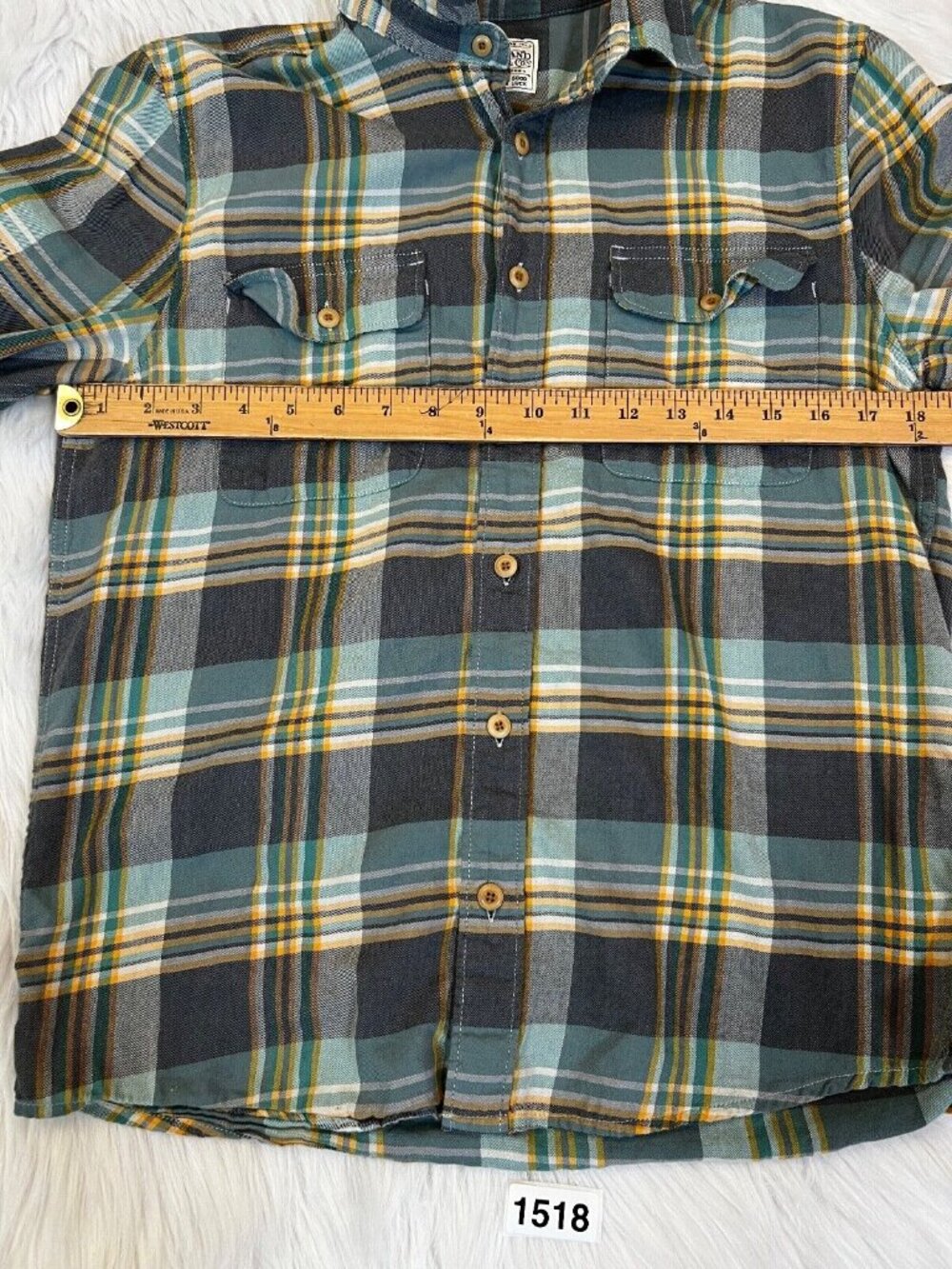 Lucky Brand Womens Button Down Shirt Sm Blue Long Sleeve Plaid Cotton Two Pocket - Picture 3 of 6